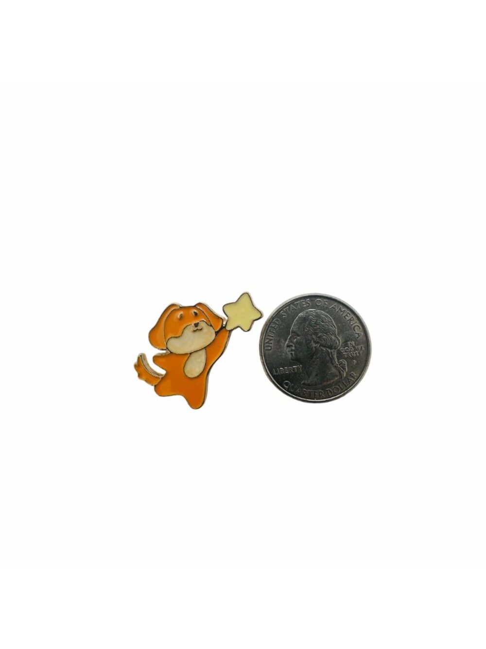 ☀️Enamel Pin Dog reaching star jewerly broch Cartoon Animal Orange Oz New Studen - Picture 4 of 5